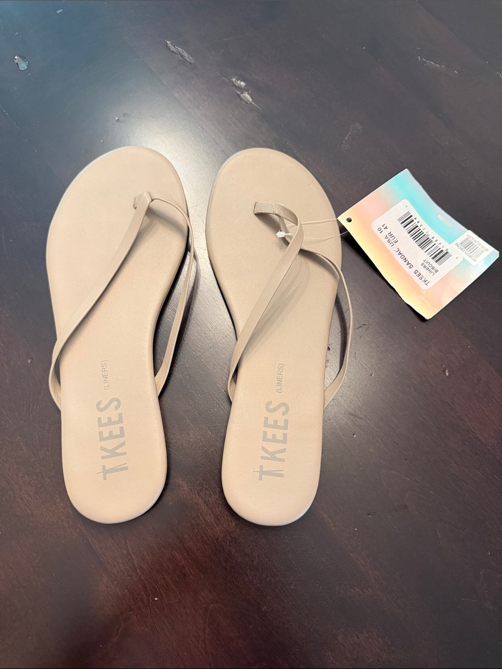 TKEES Women's Neutral Tan Minimalist Flip Flops